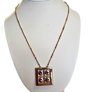 Vintage ARTISTRY TM Gold and Silver Tone Geometric Metal Bar Chain Necklace